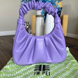 JW PEI Gabbi Ruched Hobo Handbag Purse Purple